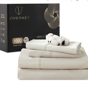100% Egyptian Cotton Sheets King Size 1000 Thread Count Sateen Weave NWT